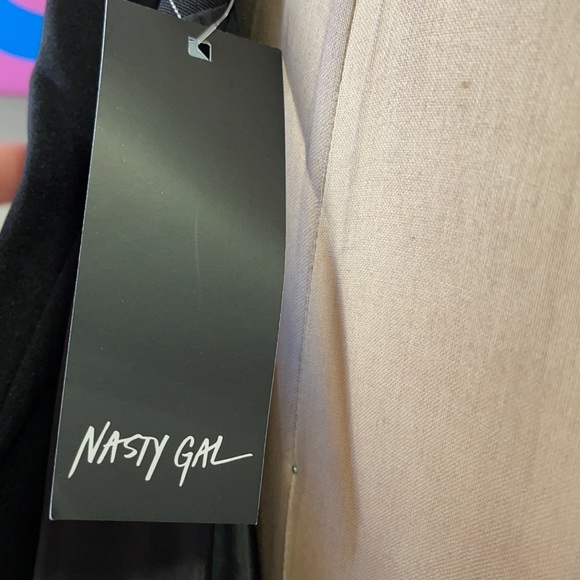 Vera & Lucy 1/2 Pinstripe 1/2 Solid Wrap Front Blazer NWT - Picture 15 of 16